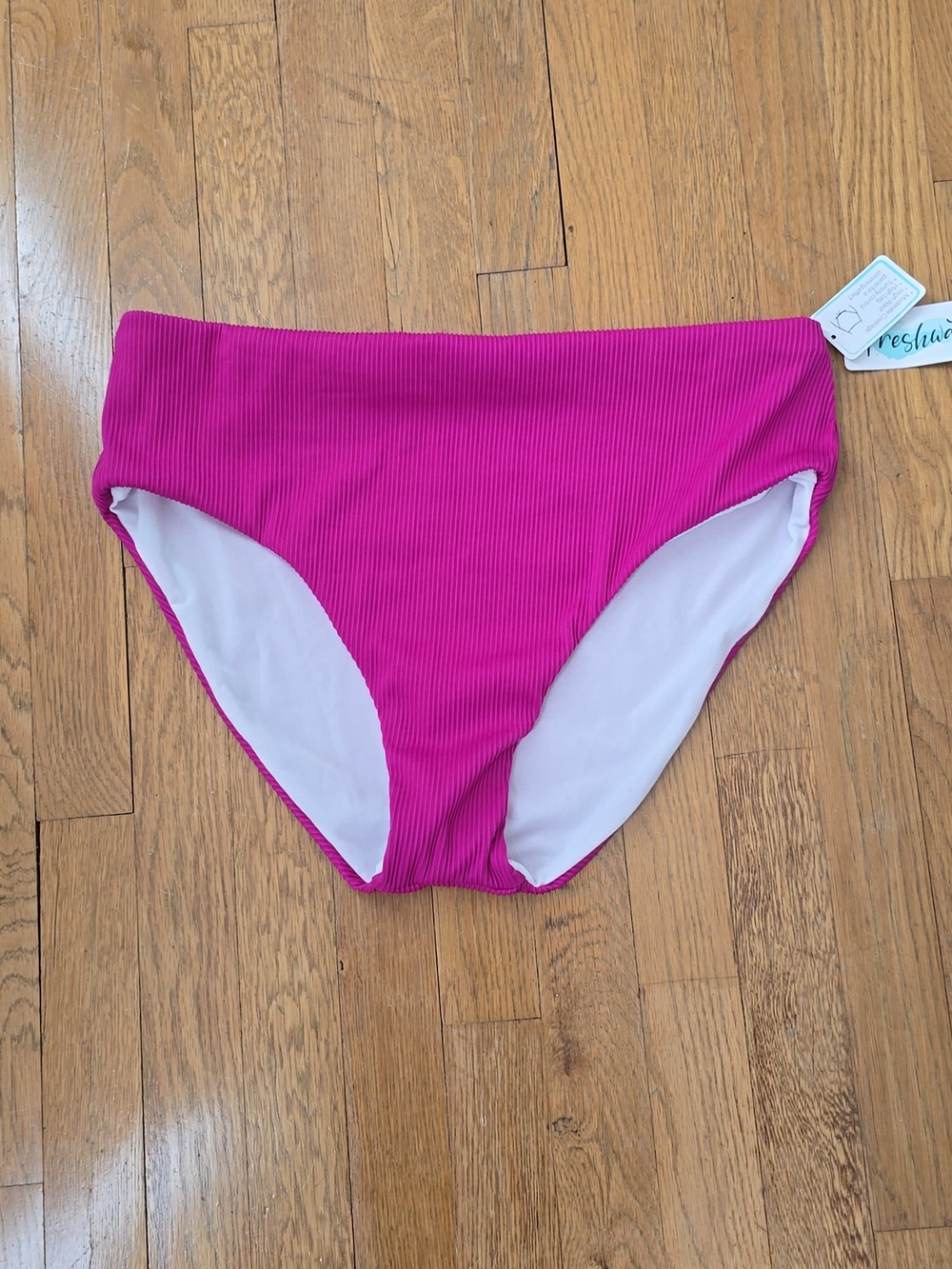 FRESHWATER WOMEN'S HIGH LEG HIGH WAIST MAGENTA BATHING SUIT BOTTOMS XL